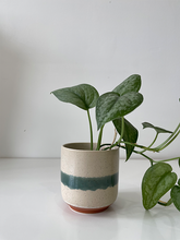 Load image into Gallery viewer, Mateo Green Stripe Terracotta Pot
